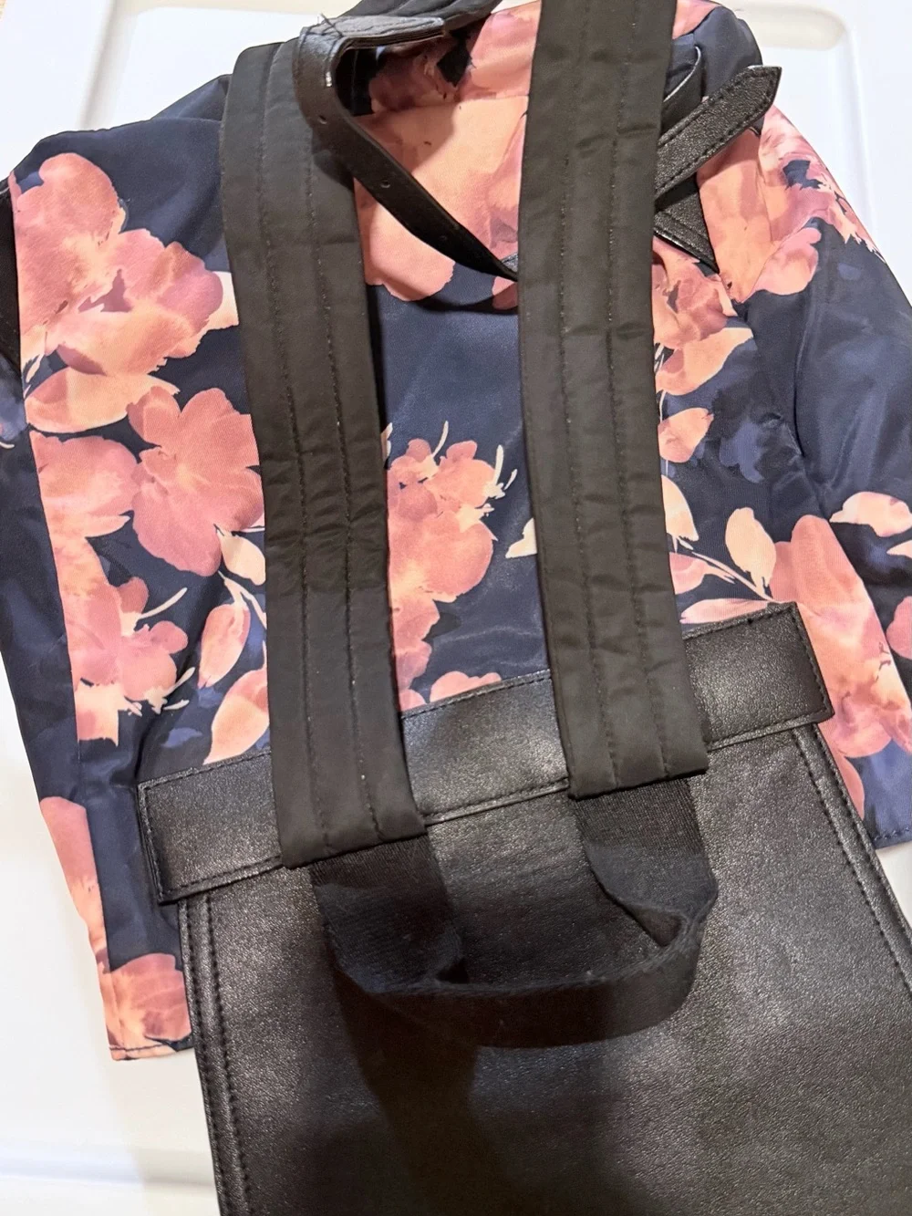 kate spade Navy Floral Backpack with Pink Blossoms